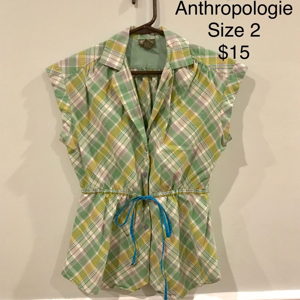 Green madras blouse